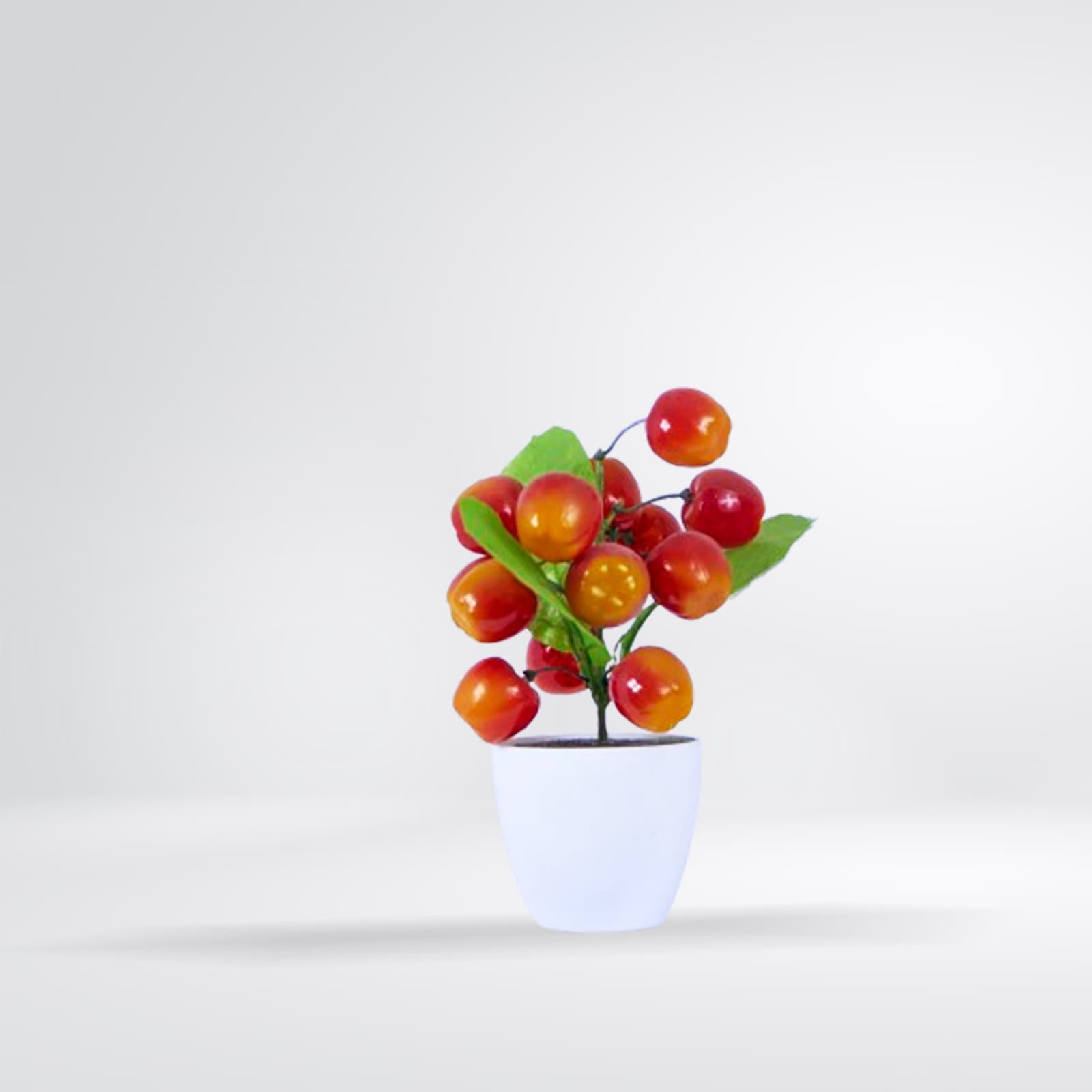 Plante artificielle cerisier en pot blanc