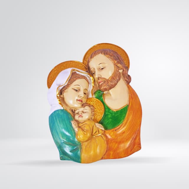 Bas-relief Sainte Famille coloré