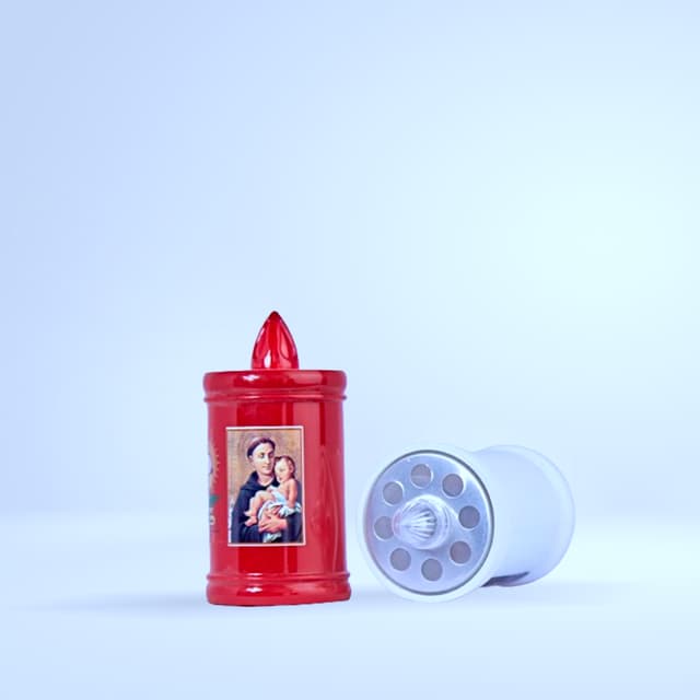 Bougie votive rouge Saint Antoine de Padoue