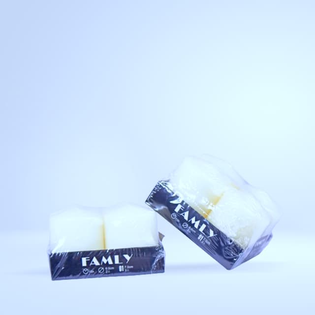 Lot de bougies piliers blanches "Family"