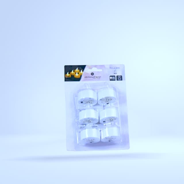 Bougies chauffe-plat LED blanches (lot de 6, Atmosphera)