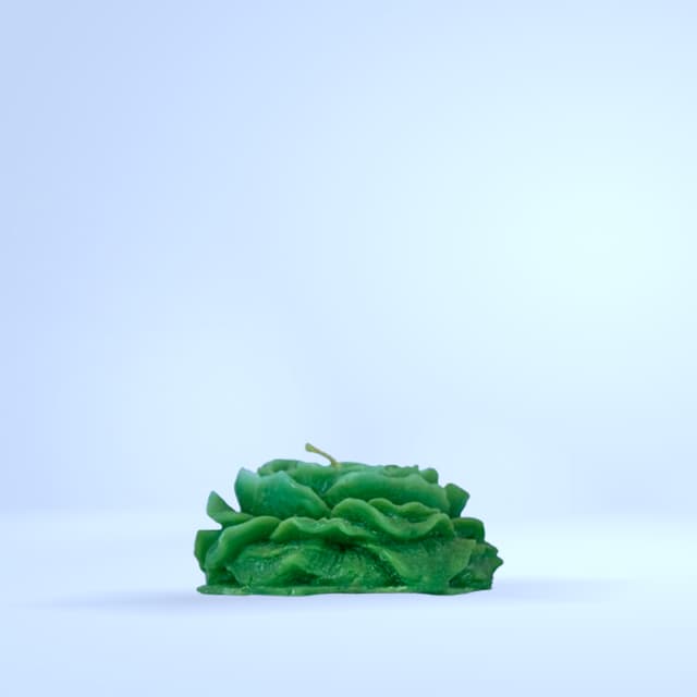Bougie sculptée rose verte fluo