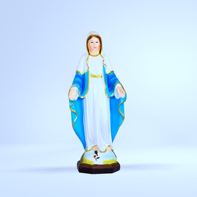 Statue Vierge Immaculée (blanche - bleu ciel)