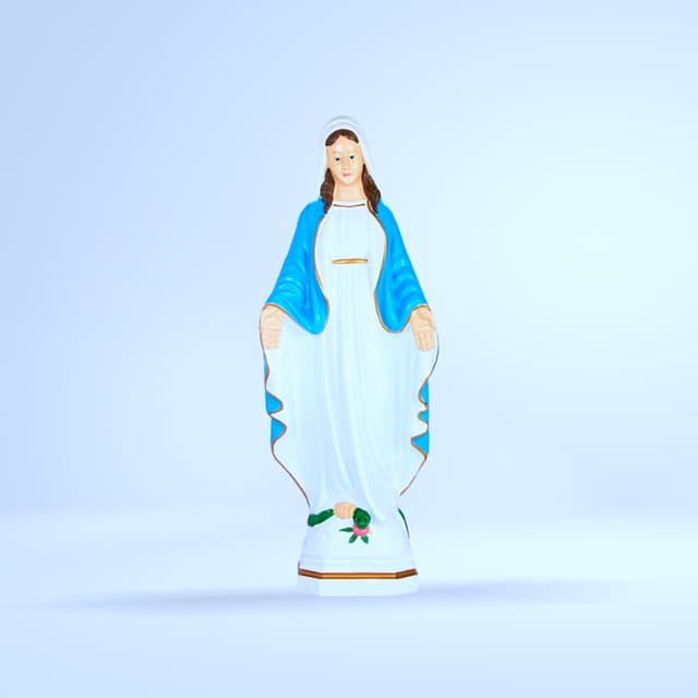 Statue Vierge Miraculeuse (blanche - bleu - serpent)