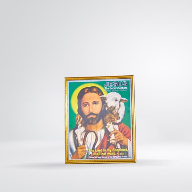 Tableau Jésus Bon Berger (cadre doré)