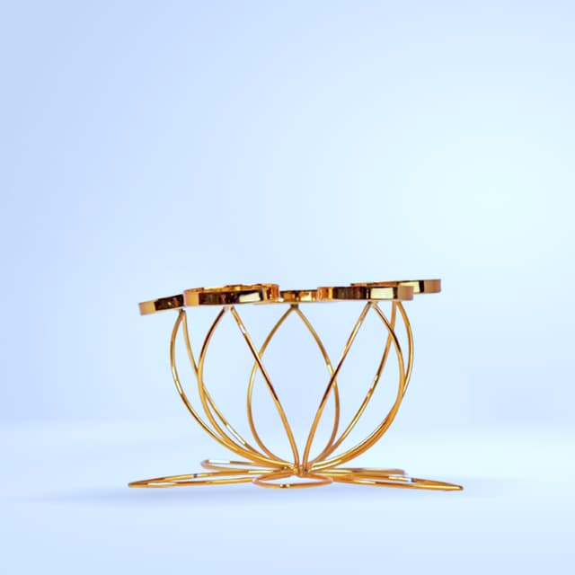 Porte-bougie doré fleur de lotus